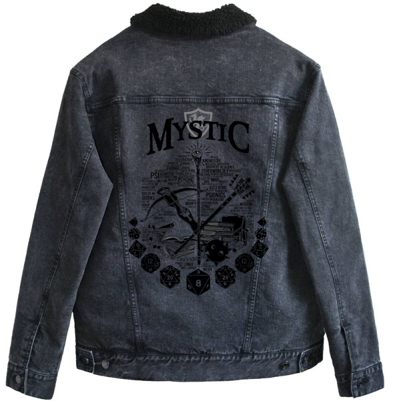 Rpg Class Series Mystic   Black Version Unisex Sherpa-Lined Denim Jacket by alhajiyavanic | Artistshot