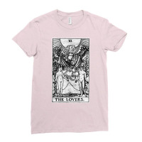 The Lovers Tarot Card   Major Arcana   Fortune Telling   Occult Ladies Fitted T-shirt | Artistshot