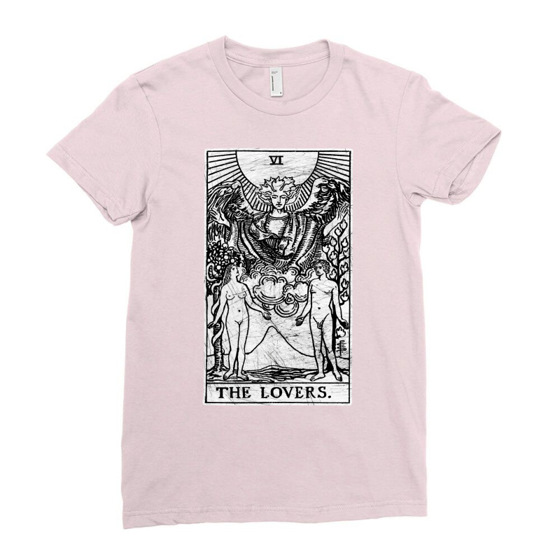 The Lovers Tarot Card   Major Arcana   Fortune Telling   Occult Ladies Fitted T-Shirt by jogetinanoe | Artistshot