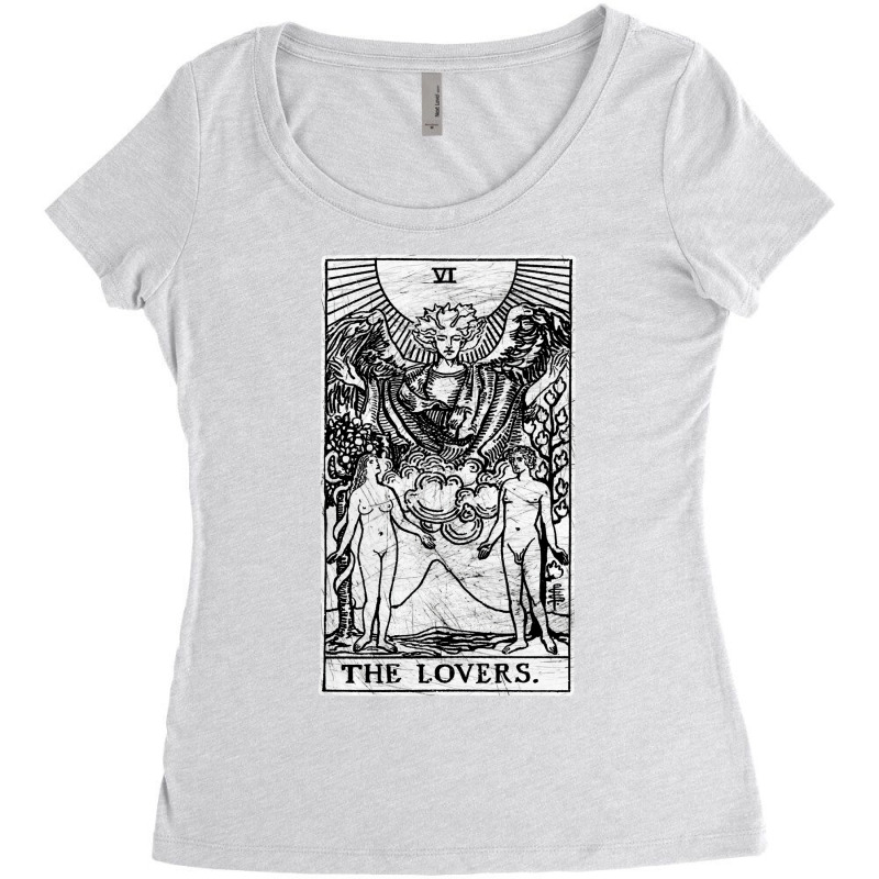 The Lovers Tarot Card   Major Arcana   Fortune Telling   Occult Women's Triblend Scoop T-shirt by jogetinanoe | Artistshot