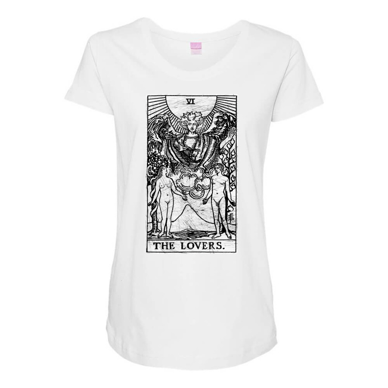 The Lovers Tarot Card   Major Arcana   Fortune Telling   Occult Maternity Scoop Neck T-shirt by jogetinanoe | Artistshot