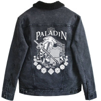 Rpg Class Series Paladin   White Text Unisex Sherpa-lined Denim Jacket | Artistshot