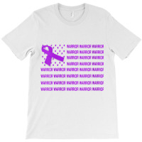 Womens Domestic Violence Warrior   Usa Flag Purple Ribbon V Neck T Shi T-shirt | Artistshot