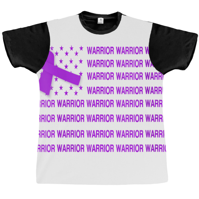 Womens Domestic Violence Warrior   Usa Flag Purple Ribbon V Neck T Shi Graphic T-shirt | Artistshot