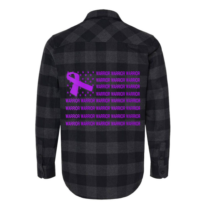 Womens Domestic Violence Warrior   Usa Flag Purple Ribbon V Neck T Shi Flannel Shirt | Artistshot