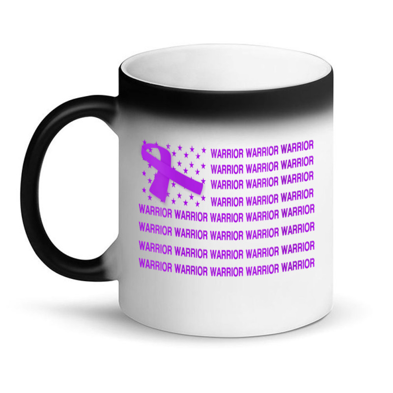 Womens Domestic Violence Warrior   Usa Flag Purple Ribbon V Neck T Shi Magic Mug | Artistshot