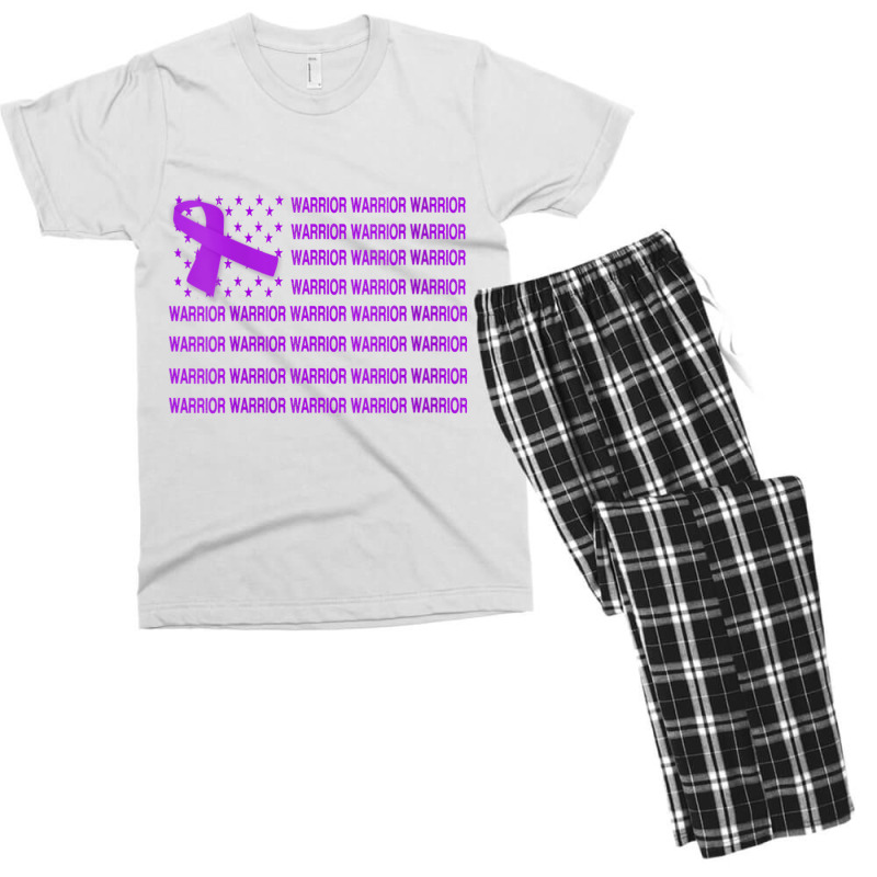 Womens Domestic Violence Warrior   Usa Flag Purple Ribbon V Neck T Shi Men's T-shirt Pajama Set | Artistshot