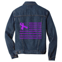 Womens Domestic Violence Warrior   Usa Flag Purple Ribbon V Neck T Shi Men Denim Jacket | Artistshot