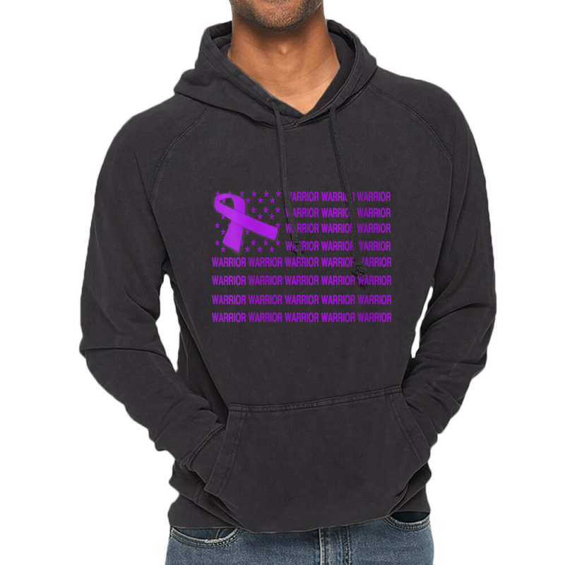 Womens Domestic Violence Warrior   Usa Flag Purple Ribbon V Neck T Shi Vintage Hoodie | Artistshot