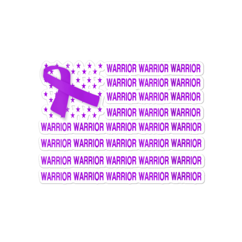 Womens Domestic Violence Warrior   Usa Flag Purple Ribbon V Neck T Shi Sticker | Artistshot