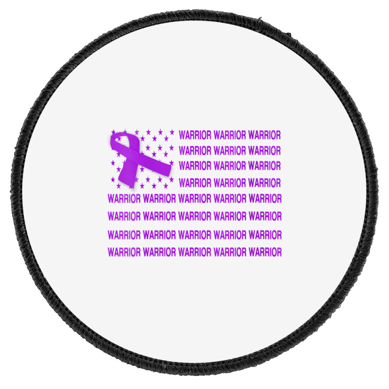 Womens Domestic Violence Warrior   Usa Flag Purple Ribbon V Neck T Shi Round Patch | Artistshot