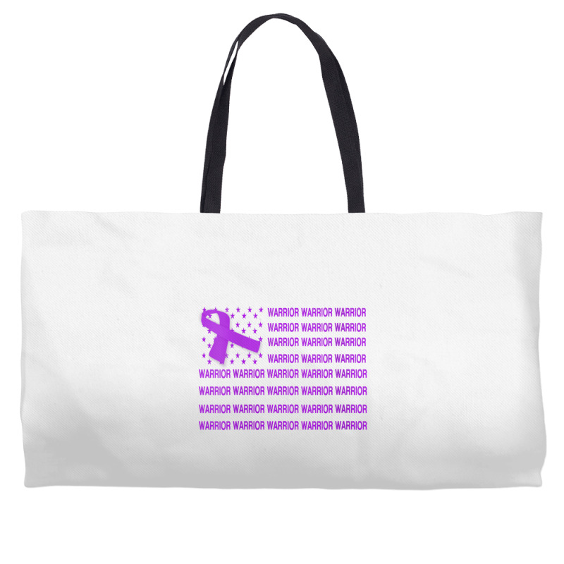 Womens Domestic Violence Warrior   Usa Flag Purple Ribbon V Neck T Shi Weekender Totes | Artistshot