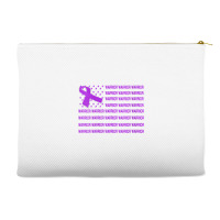 Womens Domestic Violence Warrior   Usa Flag Purple Ribbon V Neck T Shi Accessory Pouches | Artistshot