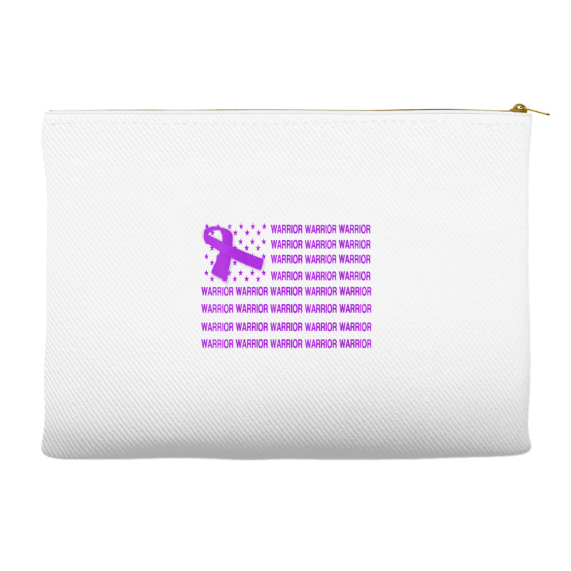 Womens Domestic Violence Warrior   Usa Flag Purple Ribbon V Neck T Shi Accessory Pouches | Artistshot