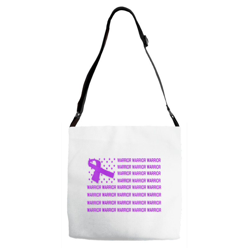 Womens Domestic Violence Warrior   Usa Flag Purple Ribbon V Neck T Shi Adjustable Strap Totes | Artistshot