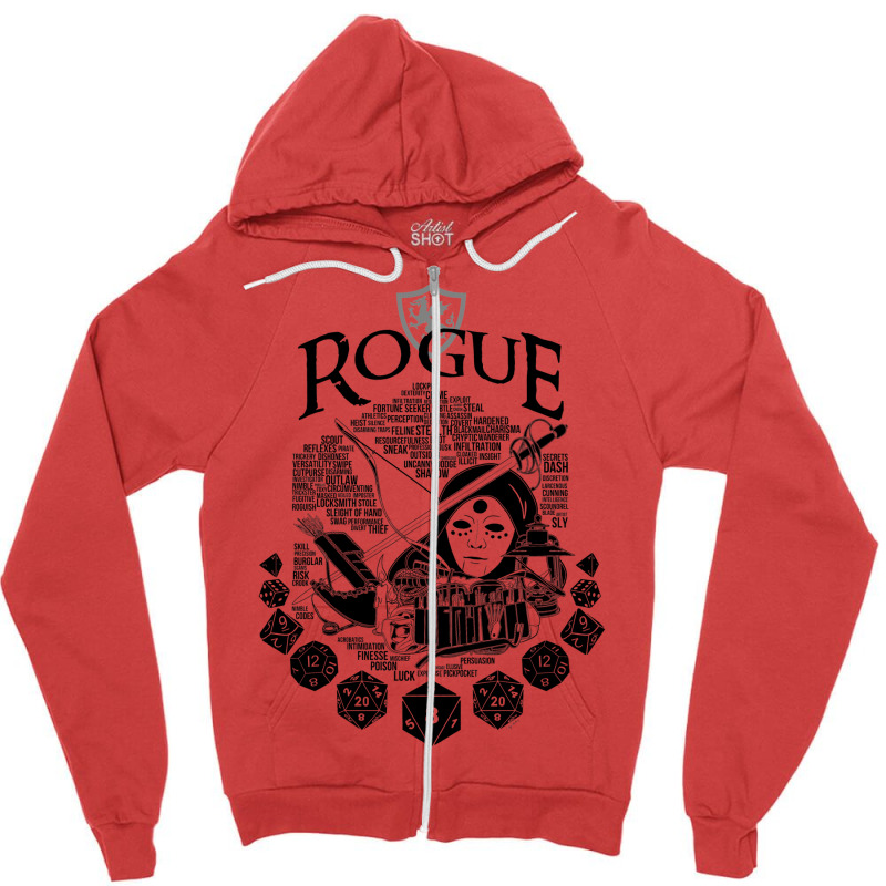 Rpg Class Series Rogue   Black Version Zipper Hoodie by alhajiyavanic | Artistshot