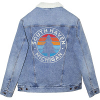 Trending South Haven Michigan Mi Vintage Retro 70s Unisex Sherpa-lined Denim Jacket | Artistshot