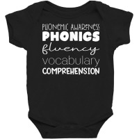 Phonemic Awareness Phonics Fluency Vocab Comprehension T Shirt Baby Bodysuit | Artistshot