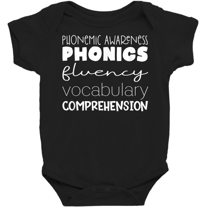 Phonemic Awareness Phonics Fluency Vocab Comprehension T Shirt Baby Bodysuit | Artistshot