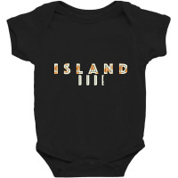 Artistshort Trending Texas-style Island Dude In Tan And Orange Baby Bodysuit | Artistshot