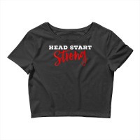 Womens Cute Head Start Strong Head Start Teacher Family Advocate V Nec Crop Top | Artistshot