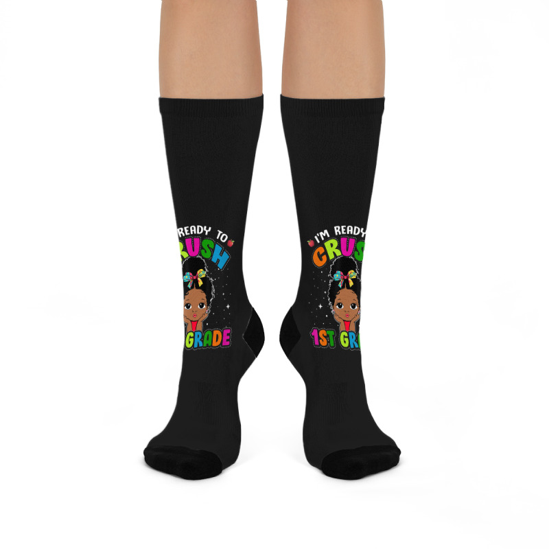 Limited Edition I'm Ready To Crush 1st Grade Cute Black Girl First Day Crew Socks | Artistshot