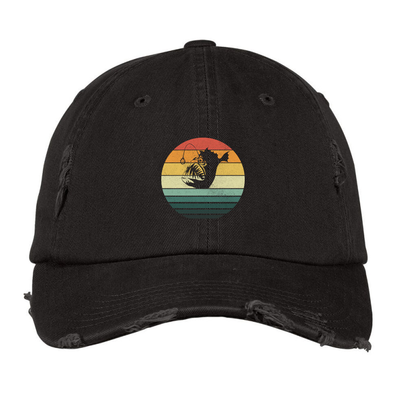 Artistshort Trending Anglerfish Sunset Retro Vintage 70s Funny Animal Vintage Cap by declangreenwood | Artistshot