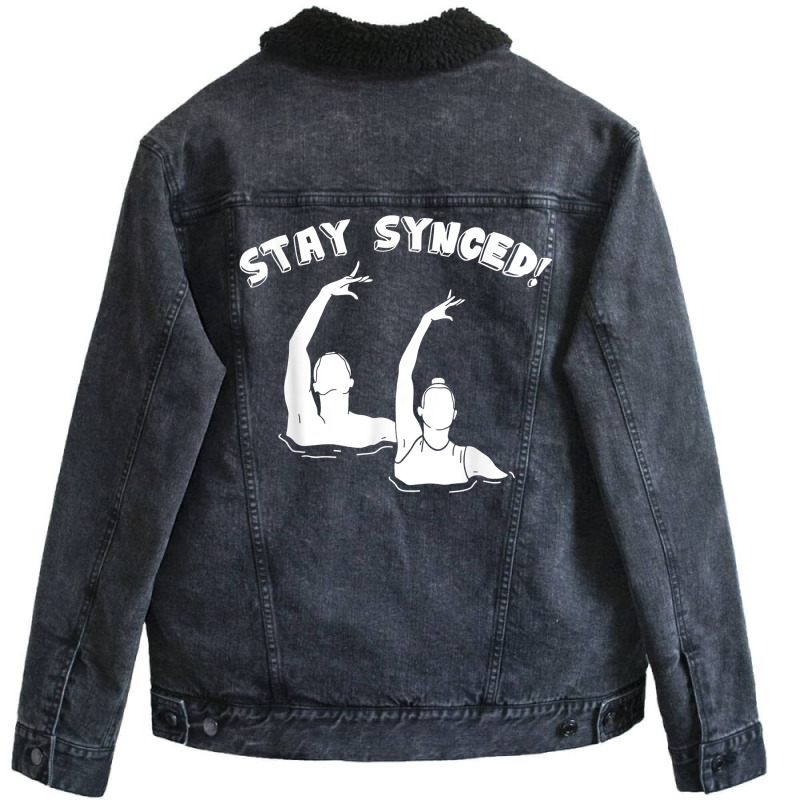 Stay Synced Synchronized Swimming T Shirt Unisex Sherpa-Lined Denim Jacket by brict6eguo | Artistshot