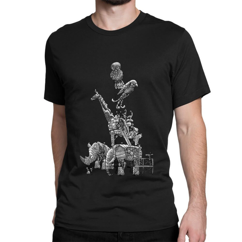 The Clockwork Menagerie Silver Classic T-shirt by apolitery | Artistshot