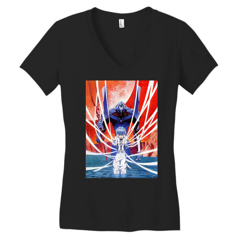 Trending Newtype - Evangelion - Rei Women's V-Neck T-Shirt by Cormier Curtin | Artistshot