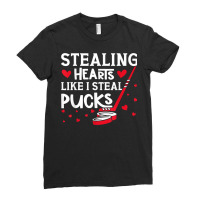 Stealing Hearts Like I Steal Pucks Valentines Day Ice Hockey T Shirt Ladies Fitted T-shirt | Artistshot