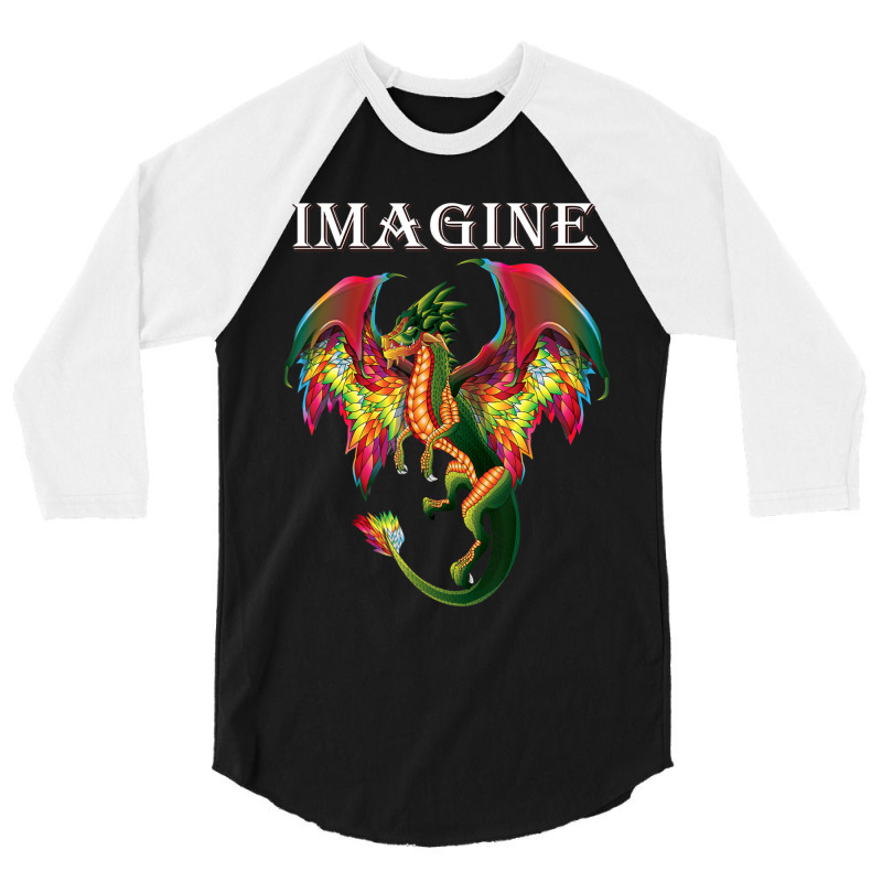 Hot Trend Imagine Being A Dragon Breathing Fire Magical Wings Boys Men 3/4 Sleeve Shirt by behindcedar22 | Artistshot