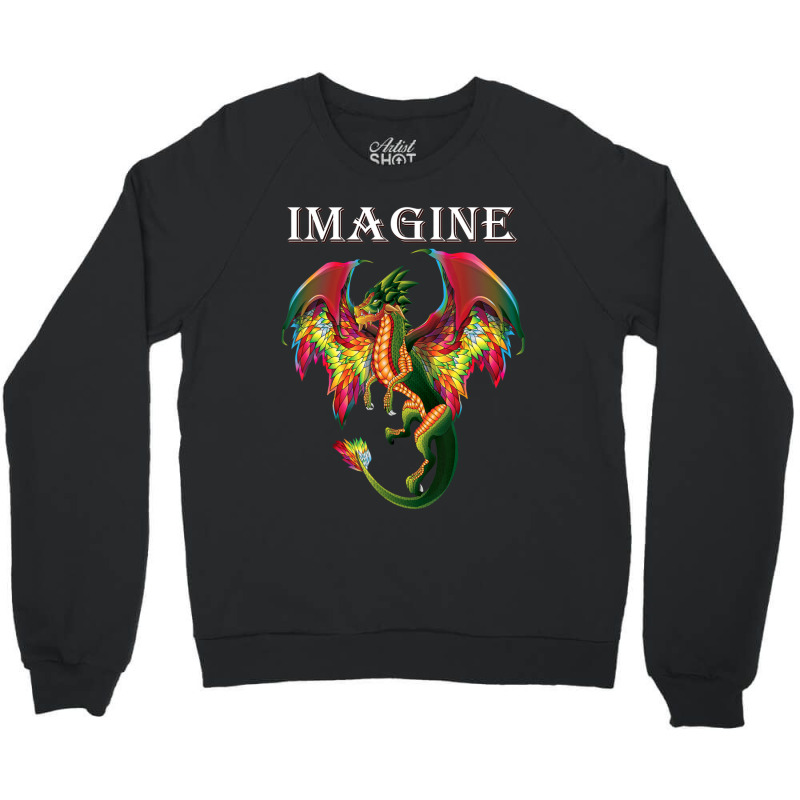 Hot Trend Imagine Being A Dragon Breathing Fire Magical Wings Boys Men Crewneck Sweatshirt by behindcedar22 | Artistshot