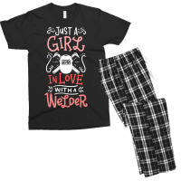 Trending Just A Girl In Love With A Welder Girlfriend Men's T-shirt Pajama Set | Artistshot