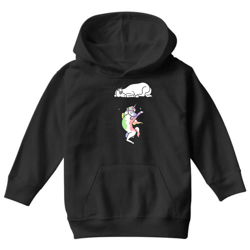 Limited Edition Before And After Yoga Unicorn Youth Hoodie | Artistshot