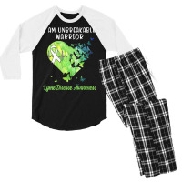 Womens Lyme Disease Tshirt Awareness Green Ribbon Warrior Women V Neck Men's 3/4 Sleeve Pajama Set | Artistshot