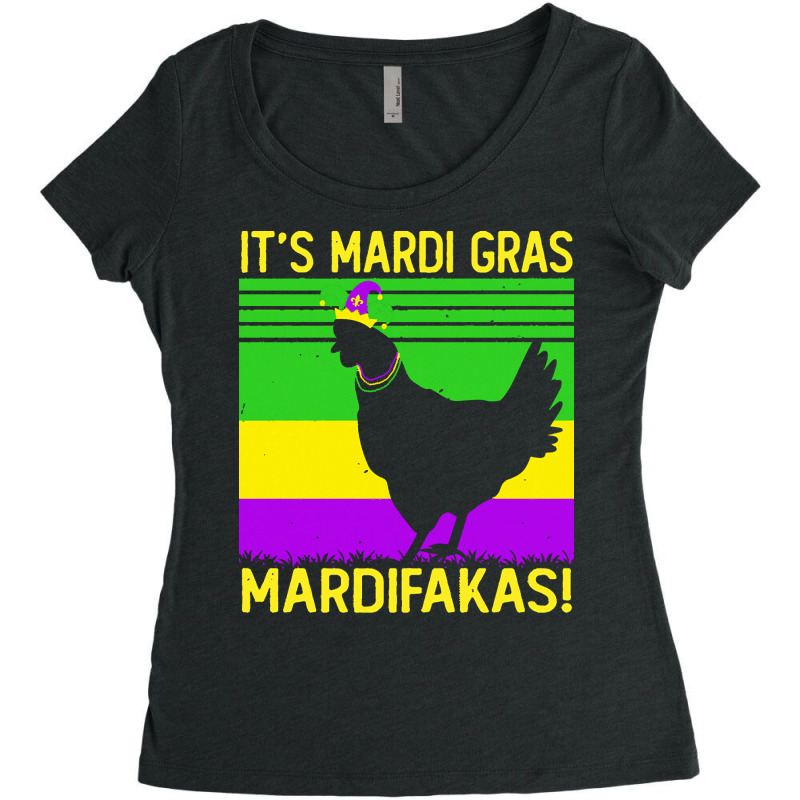 Mardi Gras Deer T  Shirt Happy Mardi Gras Chicken Lover Vintage Costum Women's Triblend Scoop T-shirt by halvorsonjayda315 | Artistshot