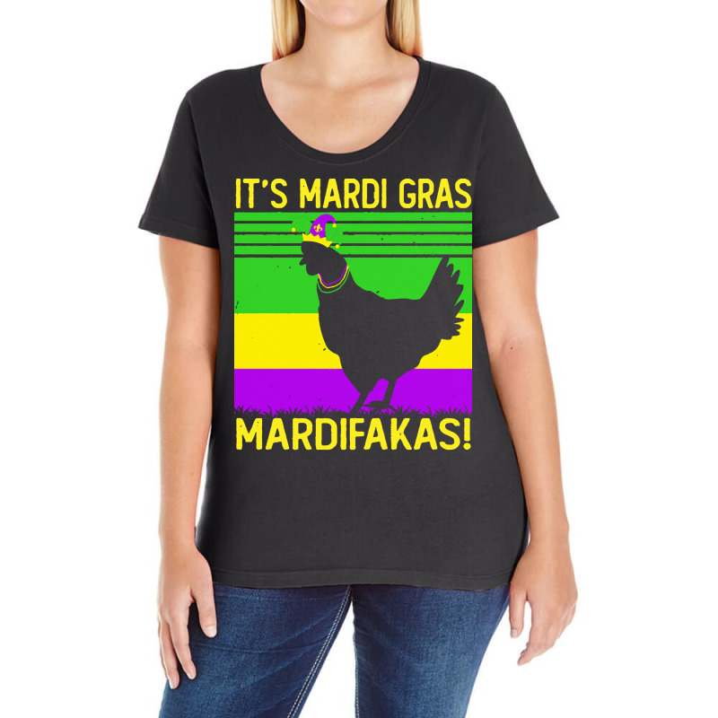 Mardi Gras Deer T  Shirt Happy Mardi Gras Chicken Lover Vintage Costum Ladies Curvy T-Shirt by halvorsonjayda315 | Artistshot