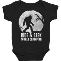 Bigfoot T  Shirt Retro Bigfoot Hide & Seek World Champion 10 Baby Bodysuit | Artistshot