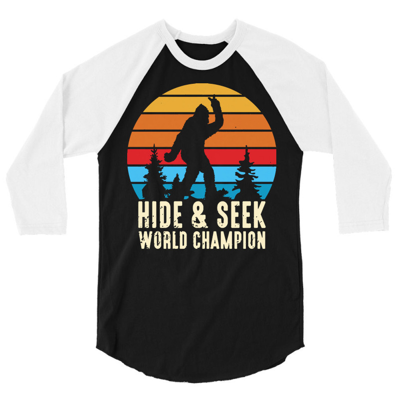 Bigfoot T  Shirt Retro Bigfoot Hide & Seek World Champion 6 3/4 Sleeve Shirt by wehnereffie391 | Artistshot