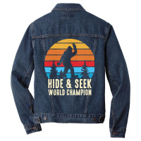 Bigfoot T  Shirt Retro Bigfoot Hide & Seek World Champion 6 Men Denim Jacket | Artistshot