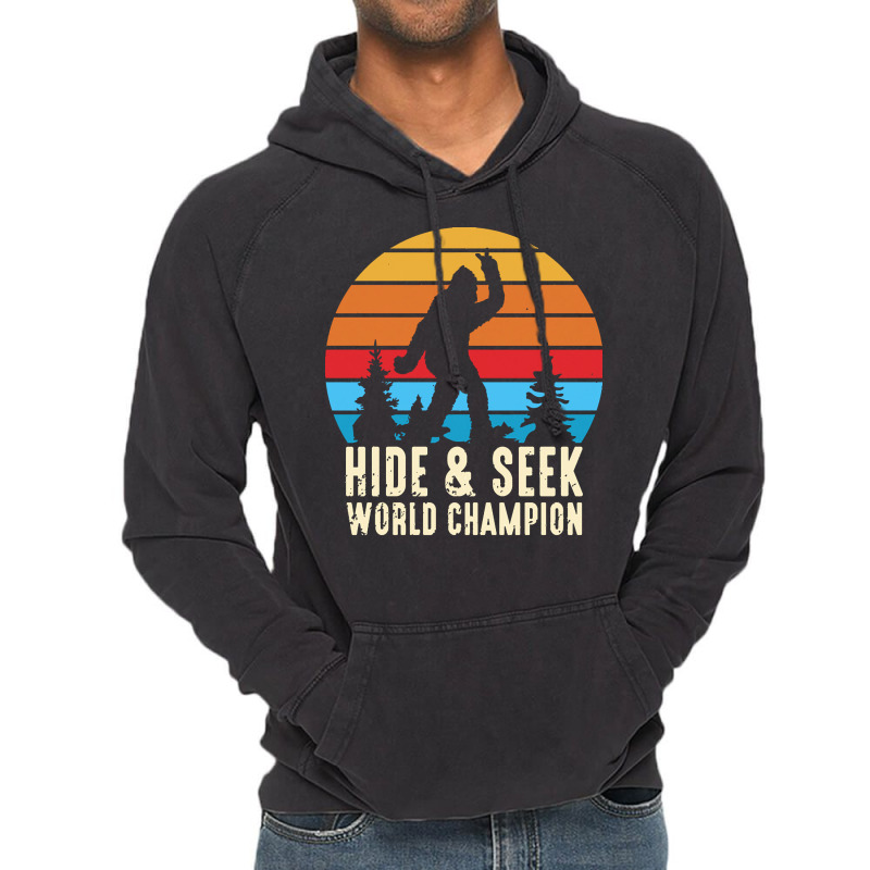 Bigfoot T  Shirt Retro Bigfoot Hide & Seek World Champion 6 Vintage Hoodie by wehnereffie391 | Artistshot