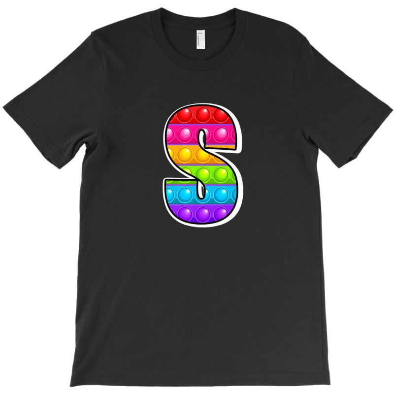 S Cutest Capital Letter S Alphabet Funny Poppin Kids Pop It T-shirt | Artistshot