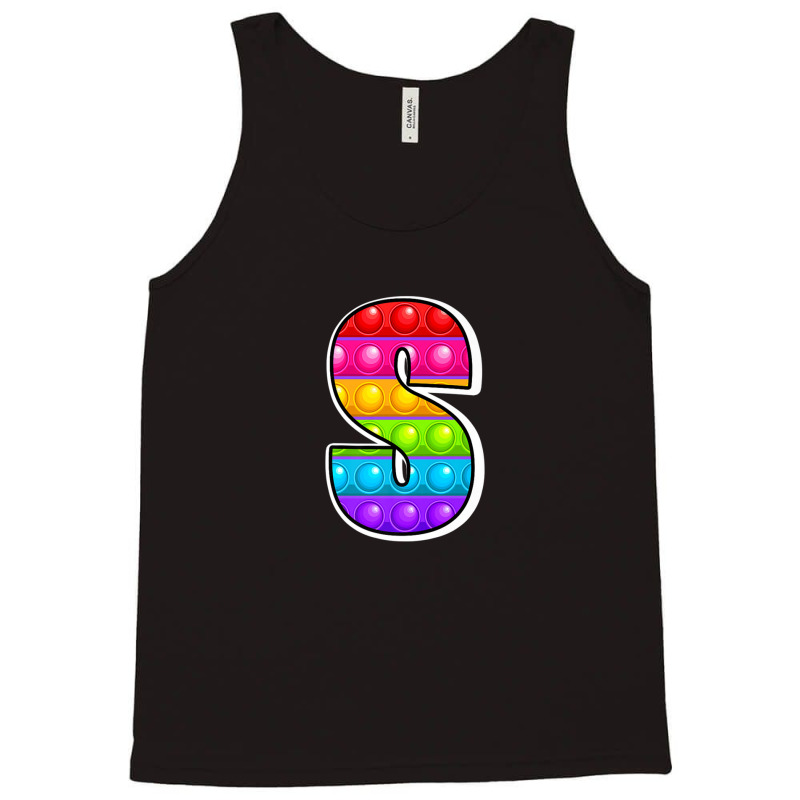 S Cutest Capital Letter S Alphabet Funny Poppin Kids Pop It Tank Top | Artistshot