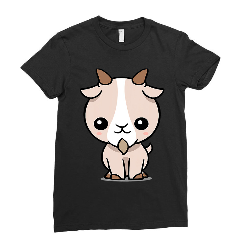 Chibi Kawaii Goat Farmer Farm Animal Lover77 Ladies Fitted T-Shirt by SCOTTALLENZ | Artistshot