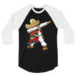 mexican poncho dabbing 3/4 Sleeve Shirt | Artistshot