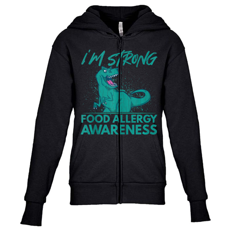 I'm Strong Food Allergy Awareness Month Teal Ribbon Youth Zipper Hoodie by thanhtran | Artistshot