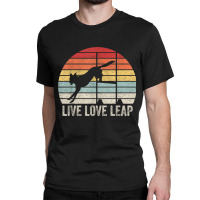 Retro Live Love Leap Canine Agility Dock Diving Dog Sport T Shirt Classic T-shirt | Artistshot