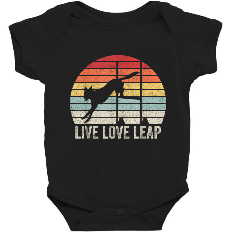 Retro Live Love Leap Canine Agility Dock Diving Dog Sport T Shirt Baby Bodysuit by matheeishilo | Artistshot