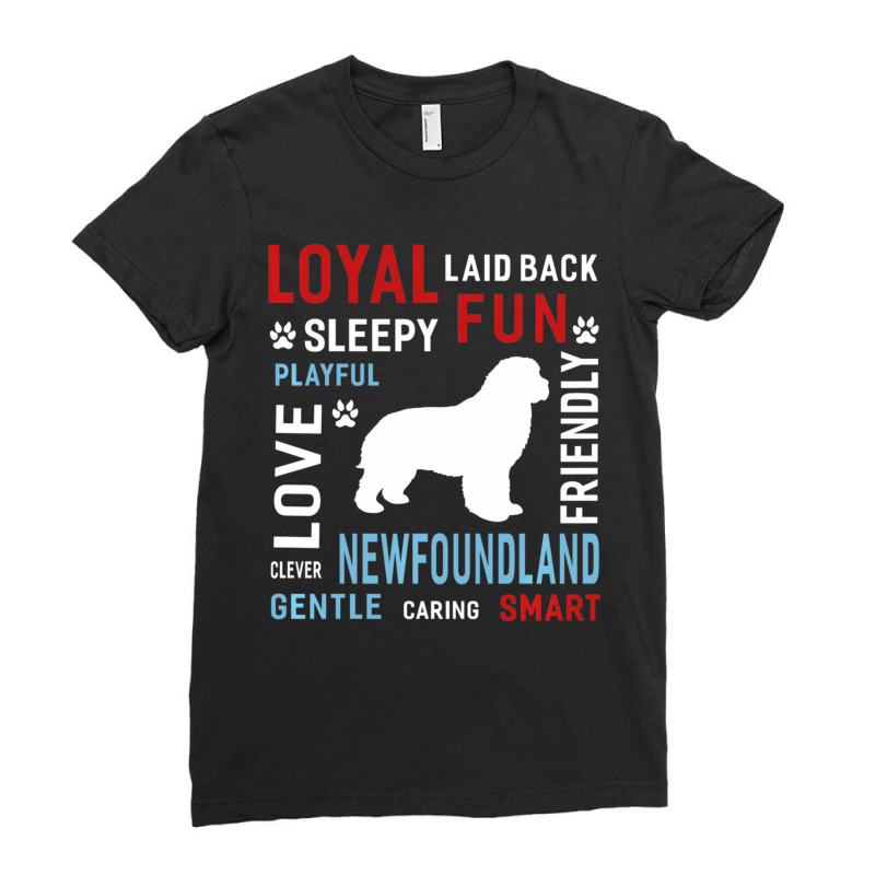 Hot Trend Love Gentle Smart Clever Newfoundland Dog Ladies Fitted T-Shirt by Whitehead Hoppe | Artistshot